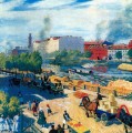 fontanka 1916 Boris Mikhailovich Kustodiev escenas de la ciudad del paisaje urbano